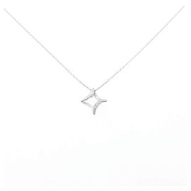 Autre Marque Collana in oro bianco K10 e diamanti Argento
