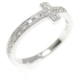 Autre Marque Ring aus Au750 Weißgold und Diamanten Silber