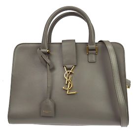 Autre Marque Saint Laurent Monogram Cabas Leather Medium Braun
