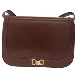 Céline Celine Triomphe Leather Marrom