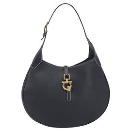 Salvatore Ferragamo Gancini Leather Medium Preto