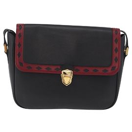 Autre Marque Saint Laurent Vintage Schultertasche aus Leder Medium Schwarz