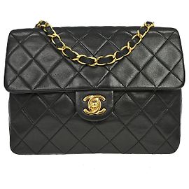 Chanel Vintage Square Classic Flap Quilted Lambskin Small Preto