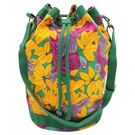 Hermès Borsa a tracolla Hermes con motivo pappagallo Rosa Verde Giallo