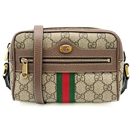 Bolso de hombro Gucci Ophidia Castaño Beige