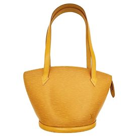 Sac à épaule Louis Vuitton en cuir Epi Jaune