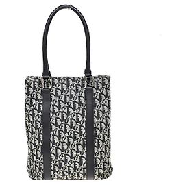 Christian Dior Vintage Open Diorissimo Canvas Small Black