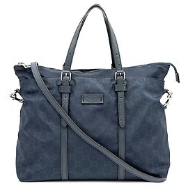Gucci Navy Two-Way Tote Bag Navy blue
