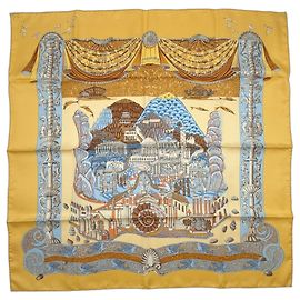 Hermès Hermes Carré 90 Scarf - L'ATLANTIDE Multiple colors Yellow Light blue