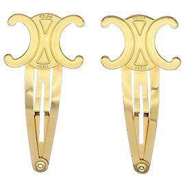 Céline Clips de Cabelo Celine Triomphe em Metal Dourado (Conjunto de 2) Dourado