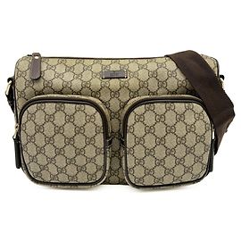 Gucci Schultertasche für Herren GG Supreme Beige Dunkelbraun