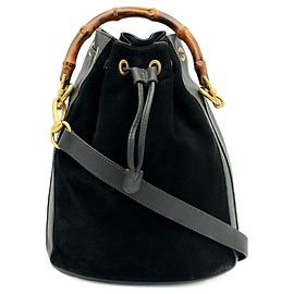 Borsa a tracolla Gucci Bamboo Nero