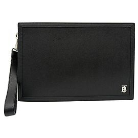 Pochette in pelle nera da uomo Burberry Nero