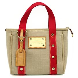 Saco Antigua Louis Vuitton Vermelho Bege