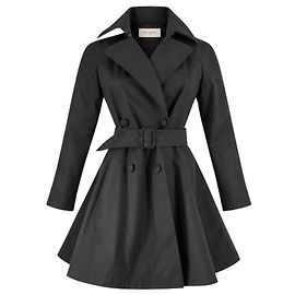 Alaïa Trench-coat noir évasé en coton Noir