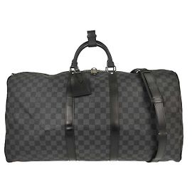 Louis Vuitton Keepall Bandouliere Damier Graphite 55 Castaño
