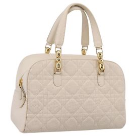 Christian Dior Vintage Leather Small Blanco