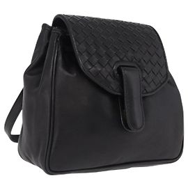Bottega Veneta Rucksack aus Leder mit Intrecciato Medium Schwarz