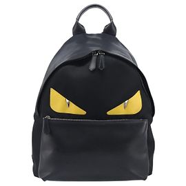 Fendi Monster Nylon avec Cuir Large Noir