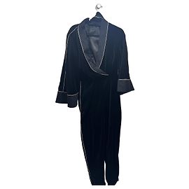 Elisabetta Franchi Jumpsuit aus schwarzem Samt Schwarz
