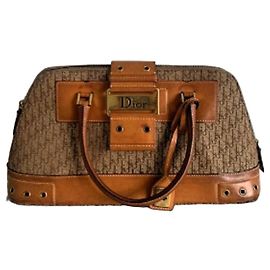 Dior Lady Dior Monogram sac à main en toile et cuir marron Marron Monogramme