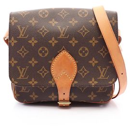 Borsa a tracolla Louis Vuitton Cartouchiere MM Marrone Monogramma