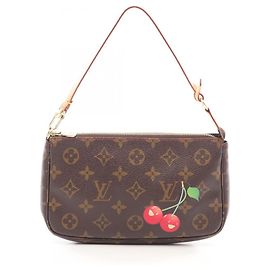 Bolsa Louis Vuitton Pochette Accessoires Marrom Vermelho Monograma