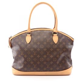 Borsa Tote Louis Vuitton Lockit Horizontal Marrone Monogramma