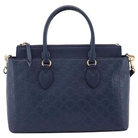 Gucci Linea A Convertible Guccissima Leather Medium Marineblau