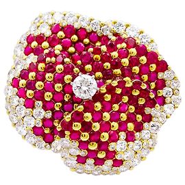 Autre Marque "Pensée" Brooch, rubies, diamonds, yellow gold. Other