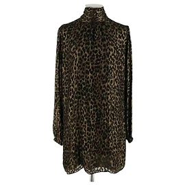 Autre Marque Vestido Saint Laurent de seda dorado Dorado