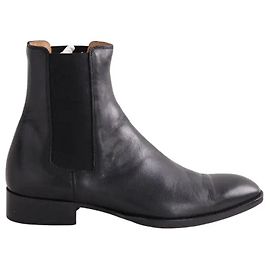 Sandro Black Leather Ankle Boots Size 41 Black