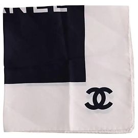 Lenço Chanel de seda preto Preto