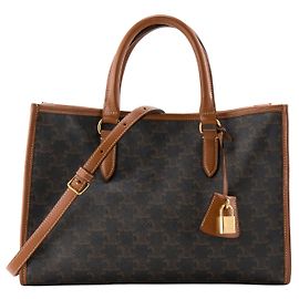 Céline CELINE - Sac cabas Horizontal Celine en toile enduite triomphe marron Brown