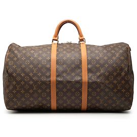 Bolso de viaje Louis Vuitton Monogram Keepall 60 Marrón Castaño