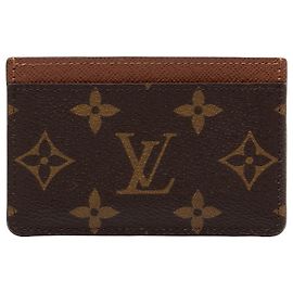 Tarjetero Louis Vuitton Monogram marrón Castaño