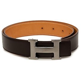 Cinto Reversível Hermès Constance castanho Marrom