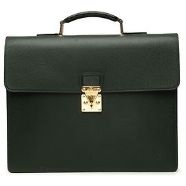 Sac business Louis Vuitton Taiga Moskova Briefcase Vert Vert