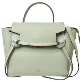 Céline Celine Belt Textured Leather Micro Blue