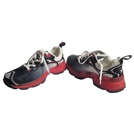 Dior Vibe Sneakers Black & Raspberry Tissu Technique 36 Noir Blanc Rouge