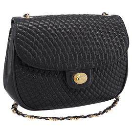 Bally Vintage Chain Quilted Leather Nero