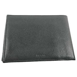 Prada Saffiano bifold Leather Small Schwarz