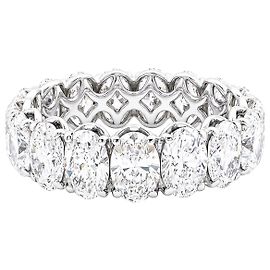 Autre Marque Ewigkeitsring mit ovalen Diamanten, Weißgold. Andere