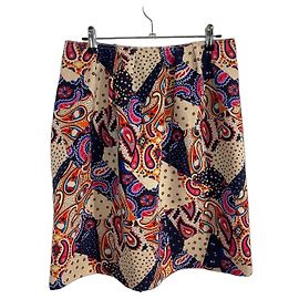 Gonna Miu Miu in lana stampa Patchwork e Paisley Multicolore