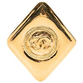 Chanel CC goldplattierte Raute-Brosche Golden