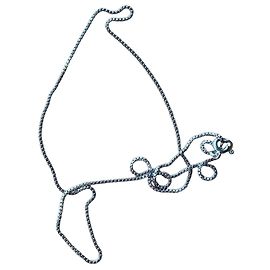 Autre Marque Collar cadena oro blanco 18k malla veneciana Plata