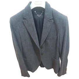 Weekend Max Mara Chaqueta de lana gris con coderas Gris