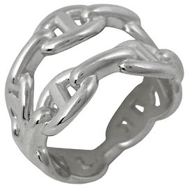 Hermès Hermes Chaine d'Ancre Enchainée Double Ring Argento
