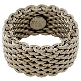 Autre Marque Tiffany & Co. Somerset Mesh Ring Silvery