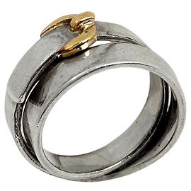 Hermès Hermes Double True Band Ring Silvery